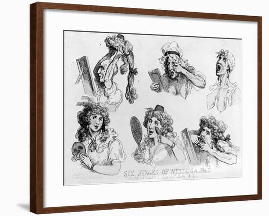 Six Stages of Making a Face', Printed by S.W. Fores, 1792 (Etching)-Thomas Rowlandson-Framed Giclee Print