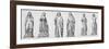 Six Statues on the Outside of the Guildhall, City of London, 1780-null-Framed Giclee Print