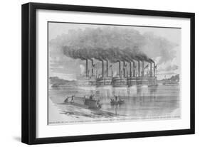 Six Steamboats Carry Federal Troops from Pennsylvania Down the Ohio River to the Front in Kentucky-Frank Leslie-Framed Art Print