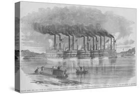 Six Steamboats Carry Federal Troops from Pennsylvania Down the Ohio River to the Front in Kentucky-Frank Leslie-Stretched Canvas