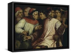 Six Tuscan Poets: Dante, Petrarch, Boccaccio, Cavalcanti, Ficino and Landino-Giorgio Vasari-Framed Stretched Canvas