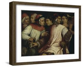 Six Tuscan Poets: Dante, Petrarch, Boccaccio, Cavalcanti, Ficino and Landino-Giorgio Vasari-Framed Giclee Print