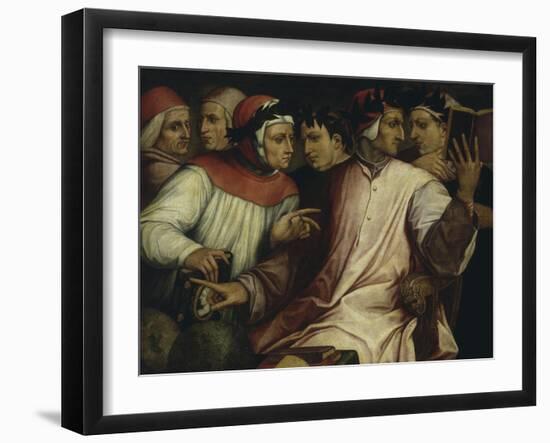 Six Tuscan Poets: Dante, Petrarch, Boccaccio, Cavalcanti, Ficino and Landino-Giorgio Vasari-Framed Giclee Print