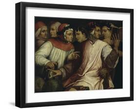 Six Tuscan Poets: Dante, Petrarch, Boccaccio, Cavalcanti, Ficino and Landino-Giorgio Vasari-Framed Giclee Print