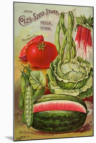 Six Varieties from Cole's Seed Store, Pella, Iowa-null-Mounted Art Print