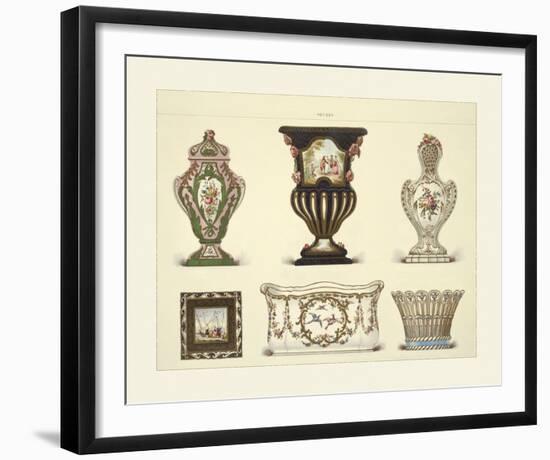 Six Vases-Sevres-Framed Giclee Print