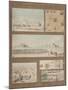 Six Views and Drawings of Lake Natron in Libya-Henri Joseph Redoute-Mounted Giclee Print