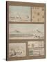Six Views and Drawings of Lake Natron in Libya-Henri Joseph Redoute-Stretched Canvas