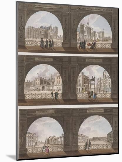 Six Views of London Sites Seen Through an Arch, C1820-null-Mounted Giclee Print