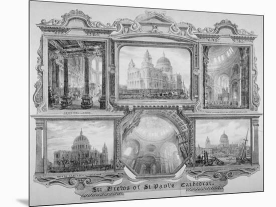 Six Views of St Paul's Cathedral, City of London, 1830-null-Mounted Giclee Print