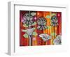 Six White Stripe Flowers-Carla Bank-Framed Giclee Print