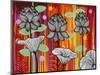 Six White Stripe Flowers-Carla Bank-Mounted Giclee Print