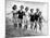 Six Women, in Swimsuits, Run in a Row Along a Beach, 1942-null-Mounted Photographic Print