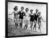 Six Women, in Swimsuits, Run in a Row Along a Beach, 1942-null-Framed Photographic Print