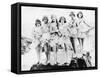 Six Women Posing at the Beach-null-Framed Stretched Canvas
