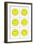 Six Yellow Happy Faces-null-Framed Art Print