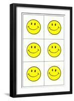 Six Yellow Happy Faces-null-Framed Art Print