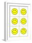 Six Yellow Happy Faces-null-Framed Art Print