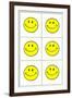 Six Yellow Happy Faces-null-Framed Art Print