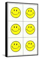 Six Yellow Happy Faces-null-Framed Stretched Canvas