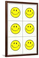 Six Yellow Happy Faces-null-Framed Art Print