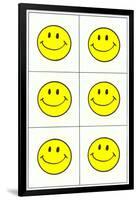 Six Yellow Happy Faces-null-Framed Art Print