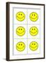 Six Yellow Happy Faces-null-Framed Art Print