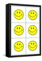 Six Yellow Happy Faces-null-Framed Stretched Canvas