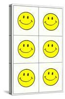 Six Yellow Happy Faces-null-Stretched Canvas