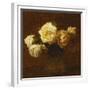 Six Yellow Roses in a Vase; Six Roses Jaunes Dans Une Vase, 1903-Henri Fantin-Latour-Framed Giclee Print