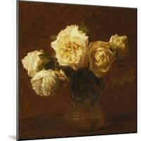 Six Yellow Roses in a Vase; Six Roses Jaunes Dans Une Vase, 1903-Henri Fantin-Latour-Mounted Giclee Print