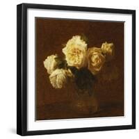 Six Yellow Roses in a Vase-Henri Fantin-Latour-Framed Giclee Print