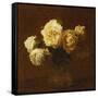 Six Yellow Roses in a Vase-Henri Fantin-Latour-Framed Stretched Canvas