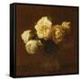 Six Yellow Roses in a Vase-Henri Fantin-Latour-Framed Stretched Canvas