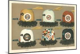 Six Zuni Katchina Masks-null-Mounted Art Print