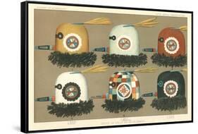 Six Zuni Katchina Masks-null-Framed Stretched Canvas