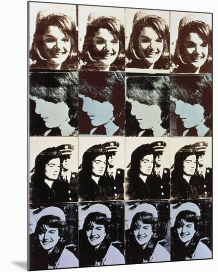 Sixteen Jackies, 1964-Andy Warhol-Mounted Art Print