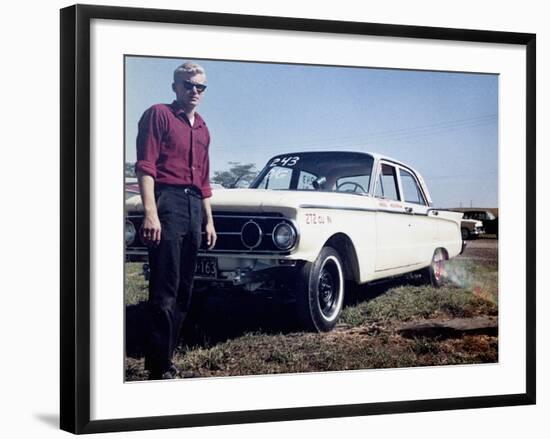 Sixteen Year Old Boy Stands with His 1960 Mercury Comet Automobile, Ca. 1962-null-Framed Photographic Print