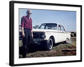 Sixteen Year Old Boy Stands with His 1960 Mercury Comet Automobile, Ca. 1962-null-Framed Photographic Print