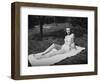 Sixteen Year Old Girl Sun Tans on a Blanket, Ca. 1944-null-Framed Photographic Print