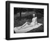 Sixteen Year Old Girl Sun Tans on a Blanket, Ca. 1944-null-Framed Photographic Print