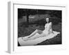 Sixteen Year Old Girl Sun Tans on a Blanket, Ca. 1944-null-Framed Photographic Print