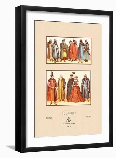 Sixteenth Century Fashions of the Polish Nobility-Racinet-Framed Art Print