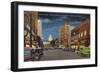 Sixteenth Street at Night, Denver-null-Framed Art Print