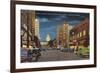 Sixteenth Street at Night, Denver-null-Framed Premium Giclee Print