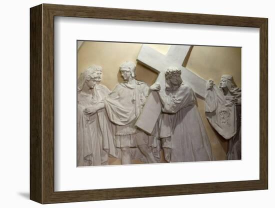 Sixth Station of the Cross, Veronia wipes the face of Jesus, St. John the Baptist's Church-Godong-Framed Photographic Print