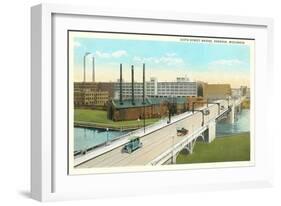 Sixth Street Bridge, Kenosha, Wisconsin-null-Framed Art Print