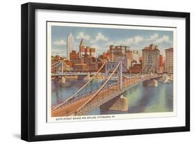 Sixth Street Bridge, Pittsburgh, Pennsylvania-null-Framed Art Print