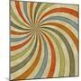 Sixties or Early Seventies Retro Grungy Sunburst Swirl-clearviewstock-Mounted Art Print