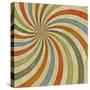 Sixties or Early Seventies Retro Grungy Sunburst Swirl-clearviewstock-Stretched Canvas